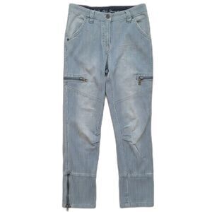 VTG Blue Willi's Striped Cargo Pants Y2K Gorpcore Utility Trousers 34 Gorpcore